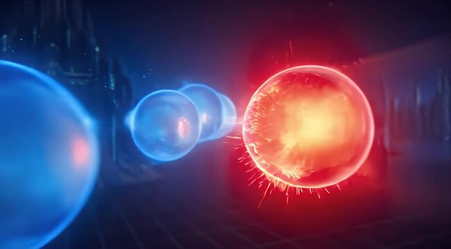 Cybersecurity Futuristic gateway energy portal digital fortress data stream glowing sphere blue light red particle sci fi corridor cyber tunnel virtual defense digital fortress gate scanning incoming