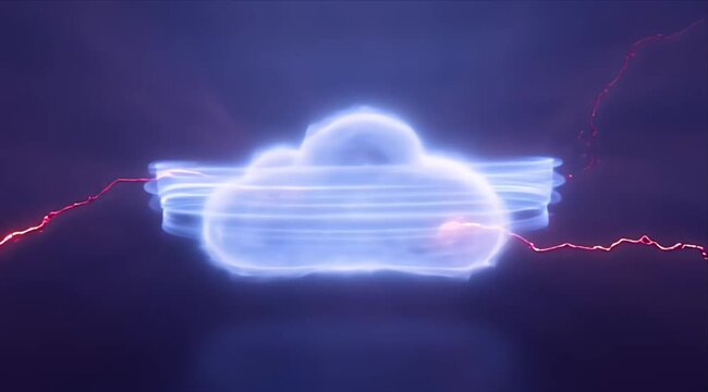 Cybersecurity Cyber security cloud data protection halo server storage technology network glowing defense shield, cloud computing data center security and online privacy, neon lightning ring