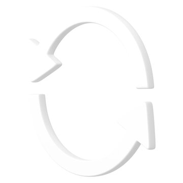 Minimal refresh symbol png 3D sticker, transparent background