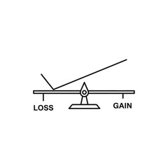 Fototapeta premium Balance Scale Showing Loss and Gain, Financial Concept Illustration
