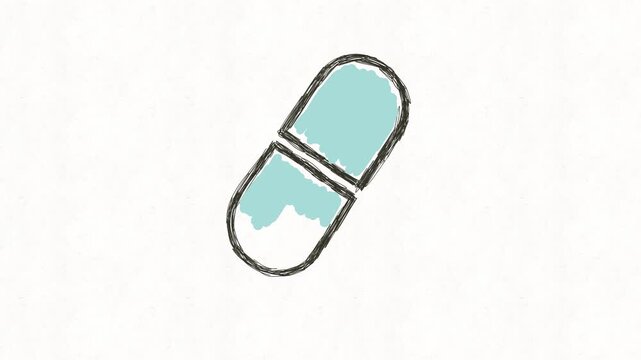 
Blue Capsule Pill Pharmaceutical Illustration