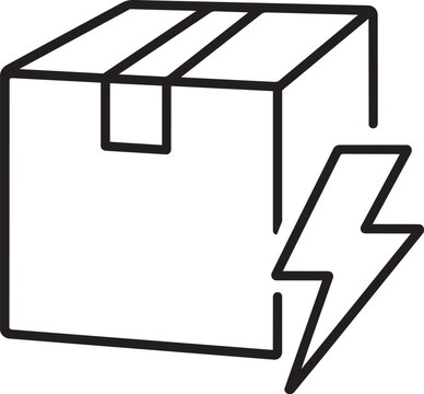 Fast delivery package with lightning bolt