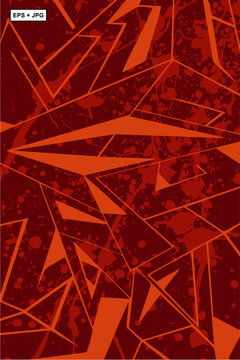 Vector Abstract orange and redruby Geometric and Paint Splatter Background Pattern. Modern Urban Graphic Design.