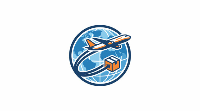 Global Shipping and Logistics Services with Airplane and Parcel Icon