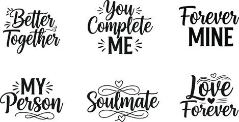 Romantic typography quotes collection for valentine's day and wedding designs © Shahid