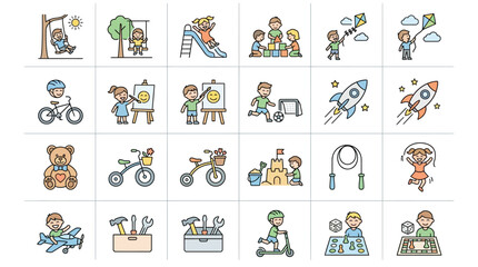 Obraz premium Children Playing Various Fun Activities.