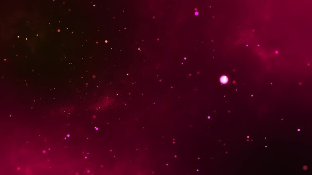Cinematic red space background with glowing stars and cosmic dust clouds, creating a dramatic sci-fi atmosphere perfect for futuristic motion graphics, intros, and digital visual effects.