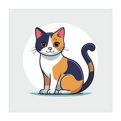 Obraz premium Cute Calico Cat Illustration