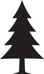 Fototapeta premium Simple pine tree silhouette isolated on white background for Christmas winter or forest theme design elements vector graphic.