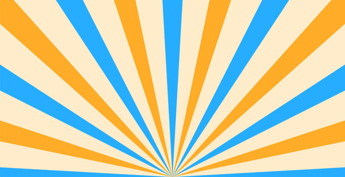 Radiant Summer Sunburst Pattern Background. Abstract Sunshine Design Concept. Vector Illustration