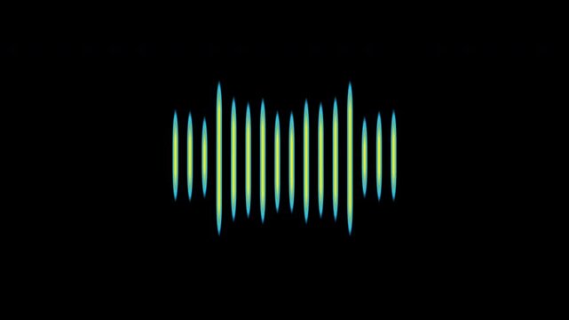 Abstract animation of colorful sound wave equalizer. Animation. Audio spectrum simulation for music, computer calculating, futuristic, ads, animation.