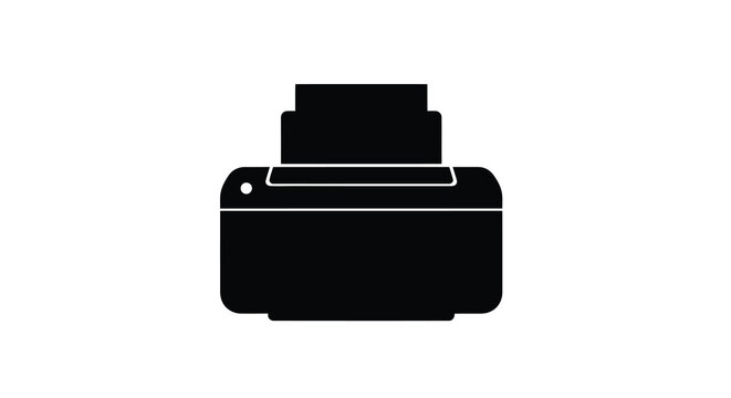 printer silhouette on white background printing device