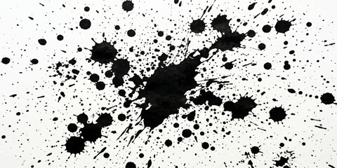 Obraz premium Black and White Leopard Print Background with Ink Splatter Pattern and Grunge Texture Design