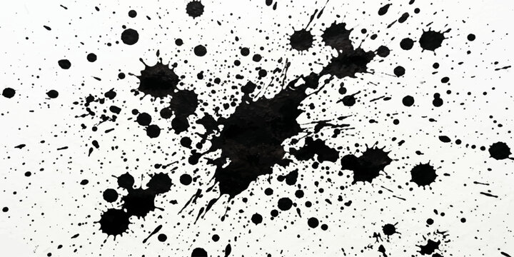 Black and White Leopard Print Background with Ink Splatter Pattern and Grunge Texture Design