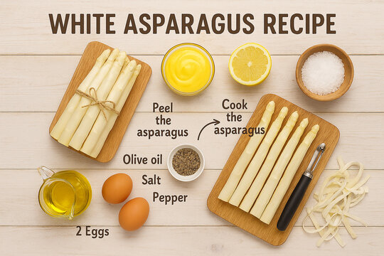 White Asparagus Recipe stock photo 