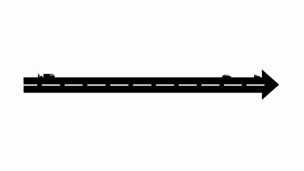 Black road arrow, highway direction sign, vector road sign, directional arrow icon © Mosammat