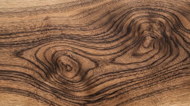 Close up of walnut wood grain with burl and concentric patterns