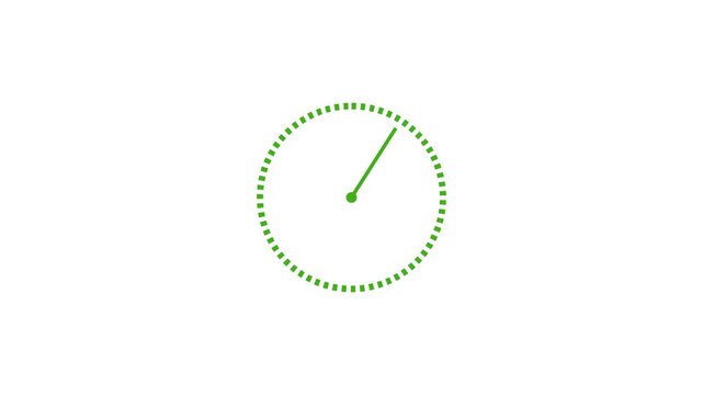 time remainder concept video animation on white background, analog clock icon animation on black background.