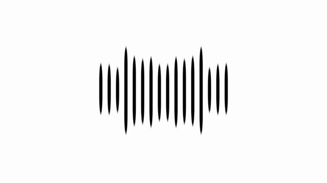 Abstract animation of black and white sound wave equalizer. Animation. Audio spectrum simulation for music, computer calculating, futuristic, ads, animation.