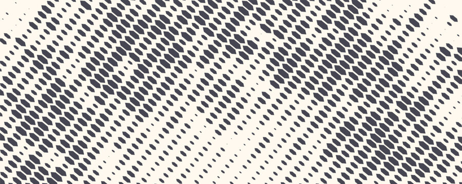 Hexagon Vector Abstract Geometric Technology Background. Halftone Hex Retro Simple Pattern. Minimal Style Dynamic Tech Wallpaper.