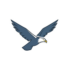 Fototapeta premium Majestic Eagle Flying Freedom Wings Sky White Background Vector Art