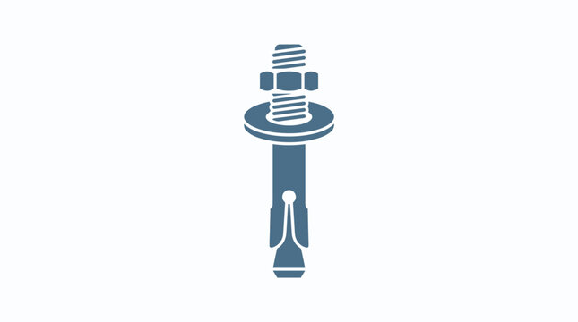 Expansion Anchor Bolt with Nut and Washer - Icon Illustration
