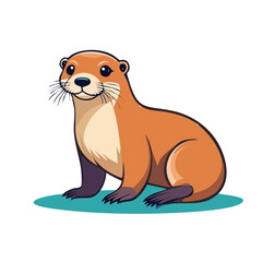 Fototapeta premium Cute cartoon otter illustration