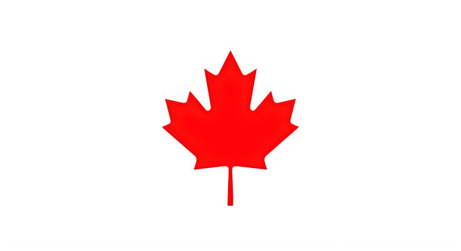 Red maple leaf isolated on transparent background symbol of canada