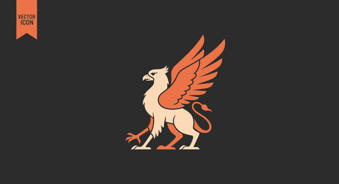 Mythical Griffin Icon Vector Art - Majestic Creature Illustration