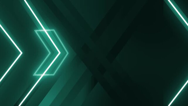 Abstract arrows pointing right background glowing geometric lines animation