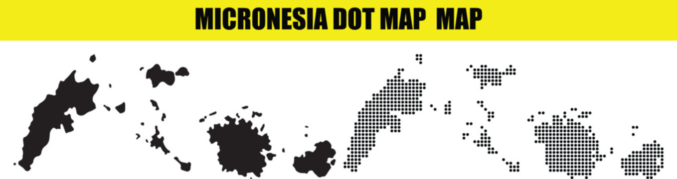 Federated States of Micronesia Dotted Map with National Border, Premium Oceania Geography Vector Illustration