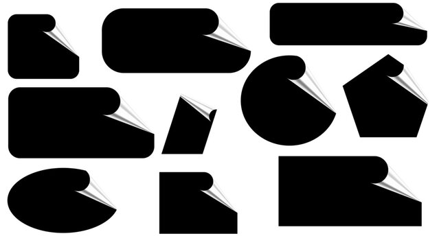 set of black and white labels