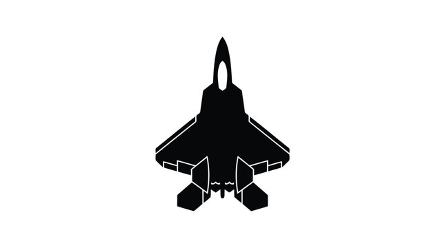 Silhouette of a modern stealth fighter jet aircraft