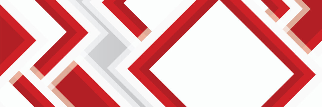 Modern abstract geometric background featuring red square frames and layered shapes on a clean light backdrop, ideal for corporate and business designs