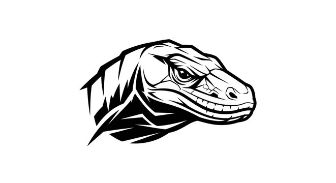 Detailed illustration of a lizard head.