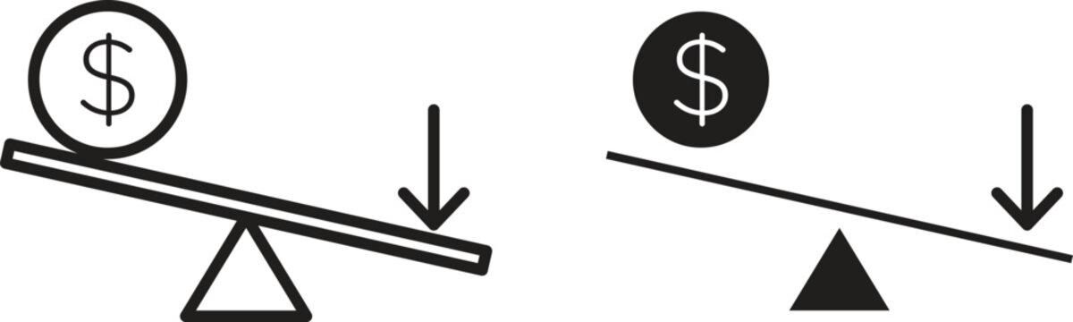 Leverage icon vector editable. black vectors set