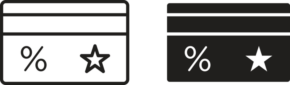 Loyalty card icon vector editable. black vectors set