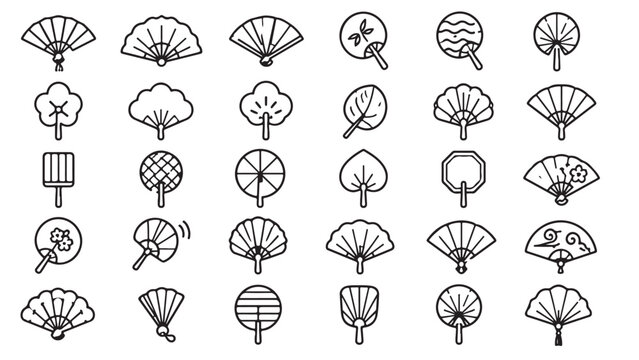Seashell line icon set. Scallop shells, spiral shell, sand dollar, sea fan, starfish shapes outline vector beach illustrations. Symbols for ocean decor on white background.