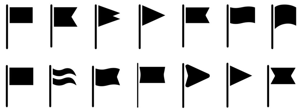 black flag icon set