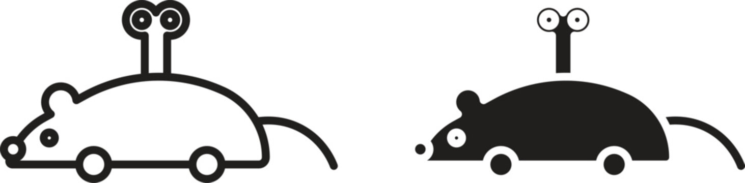 Mouse toy icon vector editable. black vectors set