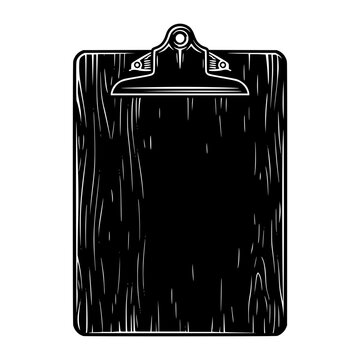 Wooden Clipboard Mockup: A simple, textured wooden clipboard presented in a graphic illustration style, perfect for design mockups or adding a tactile element to presentations.