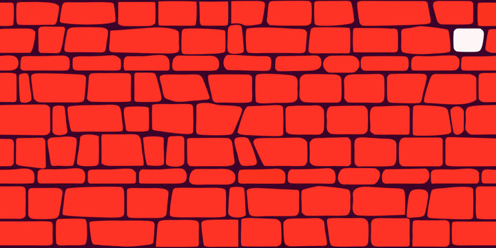 Irregular brick pattern with a single white block vector illustration