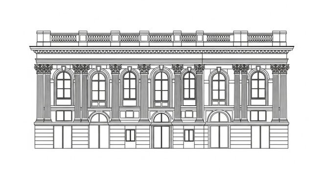 vector illustration of the old building