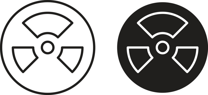 Radioactive icon vector editable. black vectors set
