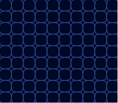 A high-quality seamless pattern featuring a repeating grid of rounded squares in deep blue tones. This minimalist vector graphic is ideal for web backgrounds packaging design or modern digital.