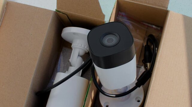 New CCTV security camera packed, ready to protect. Security is just a click away.