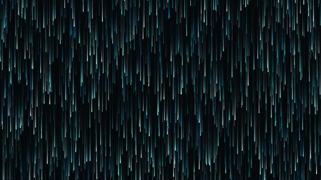 Digital data stream background with falling blue and teal lines creating a futuristic matrix code rain effect, perfect for technology, AI, and cybersecurity visuals.