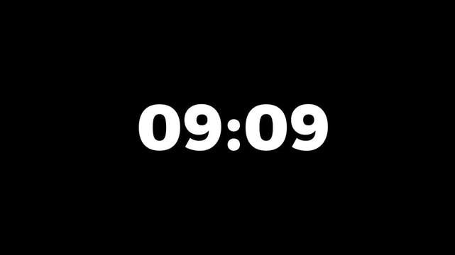 A wonderful new countdown,10 minutes to 0 second countdown.Abstract ten to zero minute countdown timer animation on transparent background with alpha channel. Glowing 4K countdown animation.