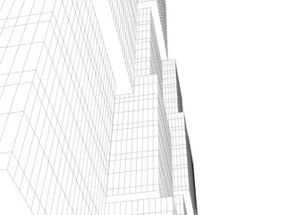 Fototapeta premium abstract buildings, architectural drawing 3d