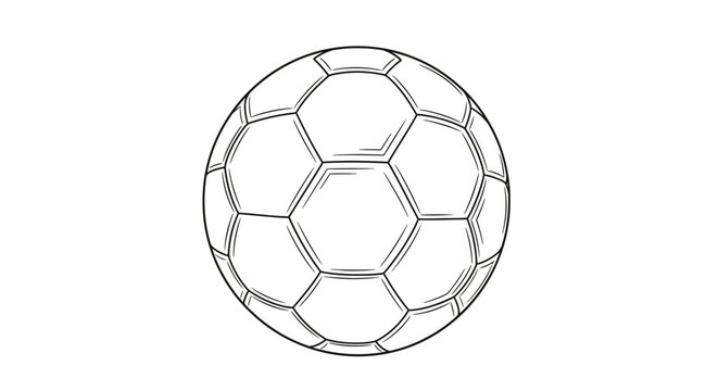Black and white soccer ball illustration.